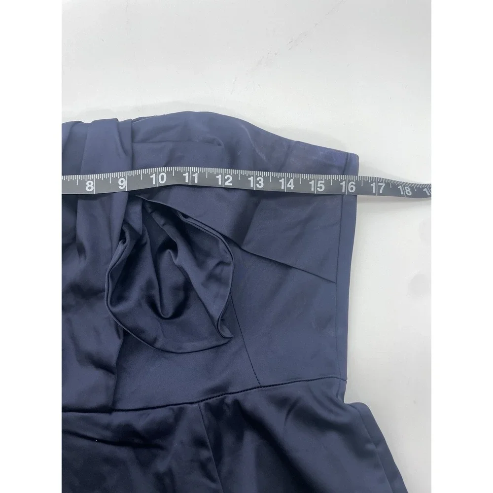 White House Black Market WHBM‎ Satin SZ 6 Dress Navy Wedding Bridesmaid Cocktail